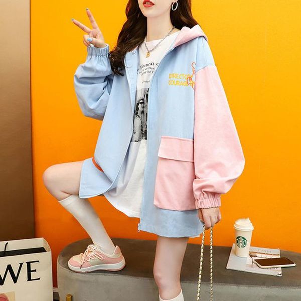 women's jackets zipper jacket summer pocket hooded loose long sleeve 2021 korean fashion color matching, Black;brown
women's jackets zipper jacket summer pocket hooded loose long sleeve 2021 korean fashion color matching, Black;brown
