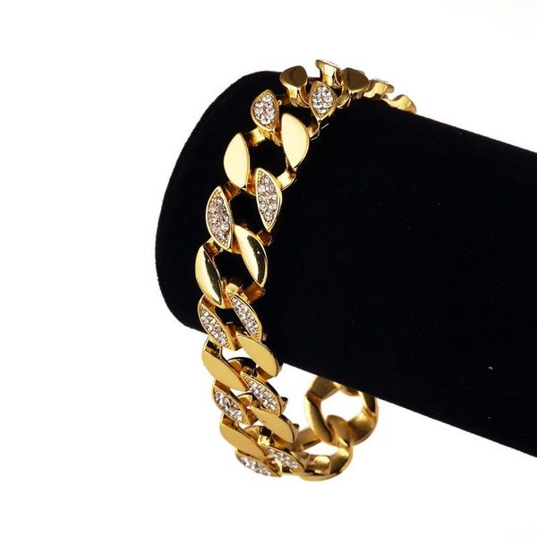 link, chain trendy mens golden plated bracelet hip hop bling rick ross 7.87inch women men jewelry birthday gift, Black
link, chain trendy mens golden plated bracelet hip hop bling rick ross 7.87inch women men jewelry birthday gift, Black