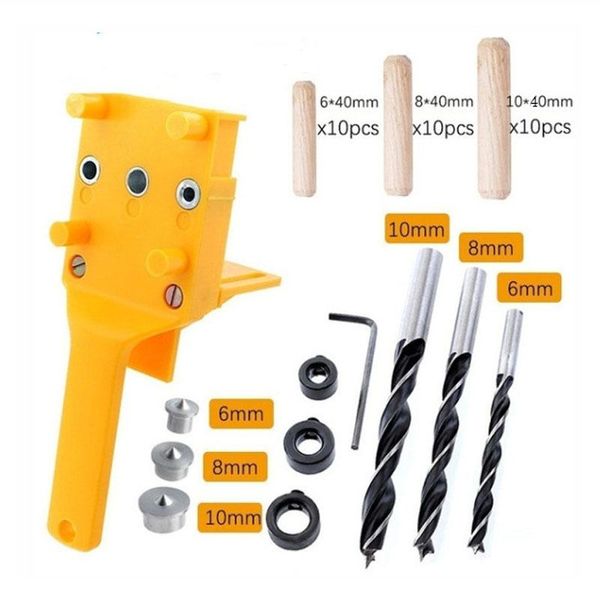 professional hand tool sets wood doweling jig abs plastic handheld pocket hole system 6/8/10mm drill bit puncher for carpentry dowel joints
professional hand tool sets wood doweling jig abs plastic handheld pocket hole system 6/8/10mm drill bit puncher for carpentry dowel joints