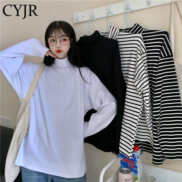 women's t-shirts sleeve long striped striped, solid turtleneck all-match simple korean-style leisure shirt in soft chic fashion 7fpa, White
women's t-shirts sleeve long striped striped, solid turtleneck all-match simple korean-style leisure shirt in soft chic fashion 7fpa, White