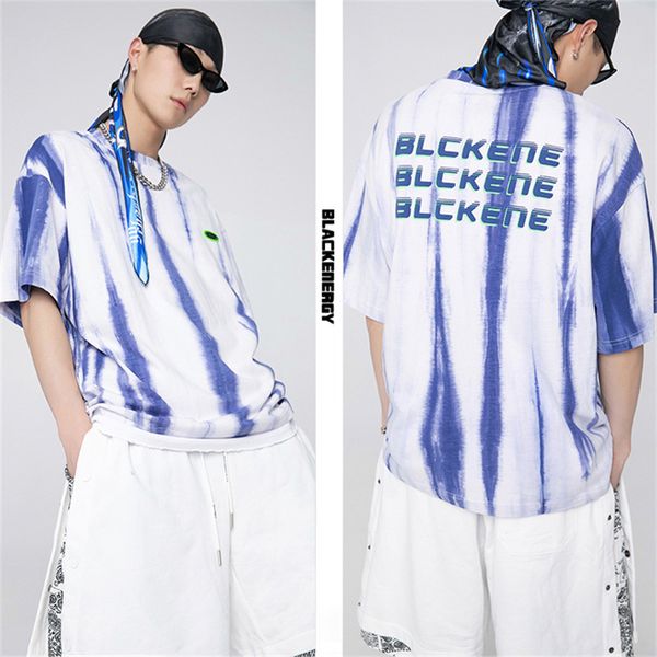 new summer 2021 round neck drop shoulder half sleeve tie dye color matching men's short sleeve t, White;black
new summer 2021 round neck drop shoulder half sleeve tie dye color matching men's short sleeve t, White;black