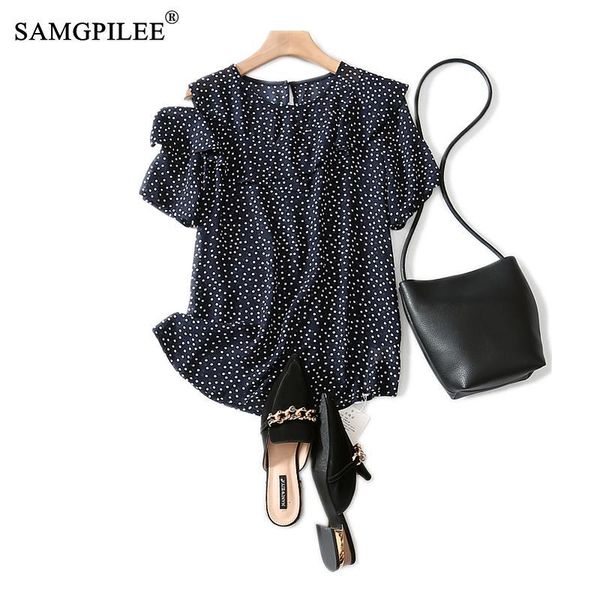 women's blouses & shirts women fashion 2021 summer office lady korean clothing chiffon short sleeve ruffles polka dot female 3xl, White
women's blouses & shirts women fashion 2021 summer office lady korean clothing chiffon short sleeve ruffles polka dot female 3xl, White