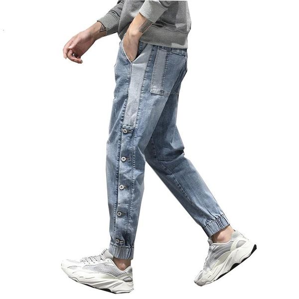 jeans men light blue elastic waist fashion brand jeans male trendy side buttons streetwear drawstring joggers pants
jeans men light blue elastic waist fashion brand jeans male trendy side buttons streetwear drawstring joggers pants