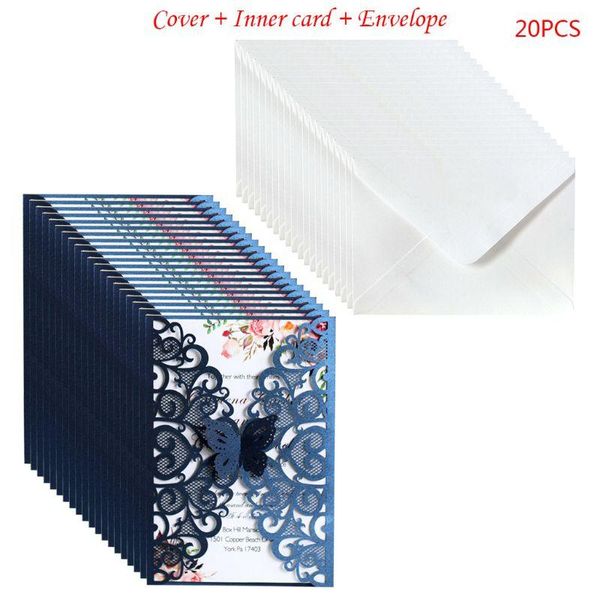 greeting cards 20pcs/set butterfly wedding invitations card hollow lace glitter paper envelopes m68e
greeting cards 20pcs/set butterfly wedding invitations card hollow lace glitter paper envelopes m68e