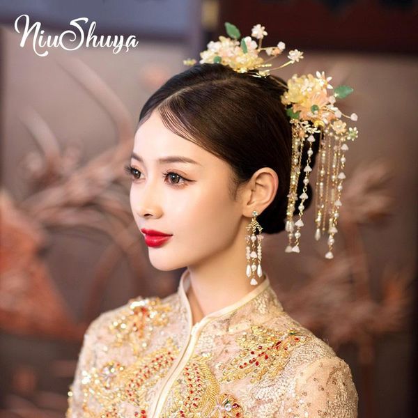 hair clips & barrettes niushuya fresh clear flower traditional chinese wedding bride headpiece ancient phoenix hanfu hairpins accessories, Golden;silver
hair clips & barrettes niushuya fresh clear flower traditional chinese wedding bride headpiece ancient phoenix hanfu hairpins accessories, Golden;silver