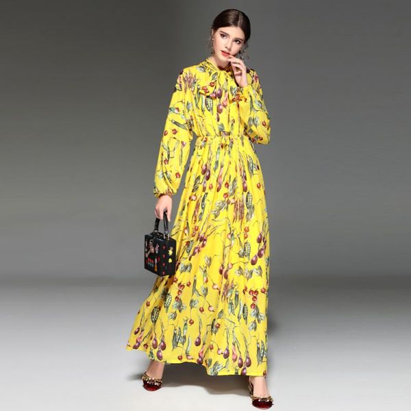 casual dresses runways fashion designer bohemian long dress women's sleeve vintage printing bow collar elegance holiday maxi, Black;gray
casual dresses runways fashion designer bohemian long dress women's sleeve vintage printing bow collar elegance holiday maxi, Black;gray