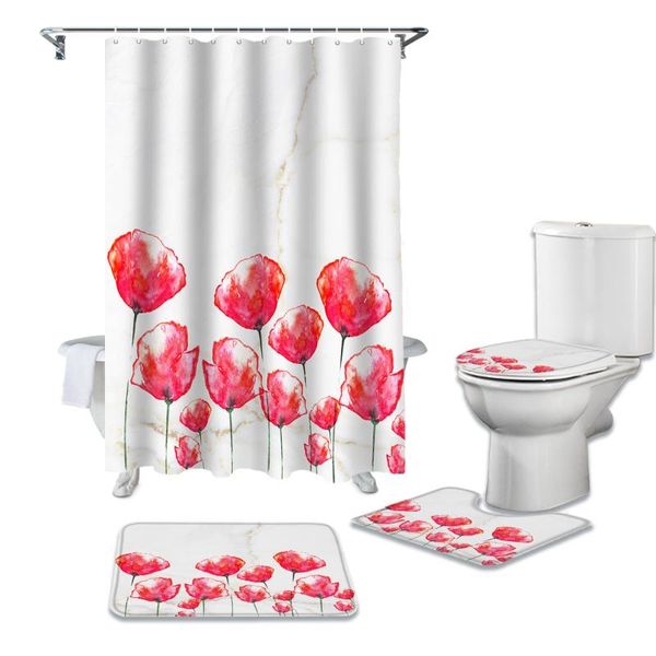 shower curtains poppy flower marble curtain toilet lid cover bath mat set bathroom non-slip rug bathtub home decor
shower curtains poppy flower marble curtain toilet lid cover bath mat set bathroom non-slip rug bathtub home decor