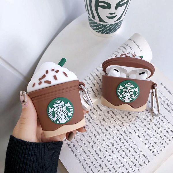 headset accessories for airpod 1 and 2 pro luxury silicone cute 3d starbucks case cover coffee cherry ice cream design wireless bluetooth ea