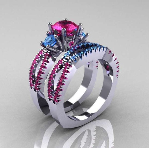 selling plated ring beset sanjie red creative hand ornaments alloy, Silver 
selling plated ring beset sanjie red creative hand ornaments alloy, Silver