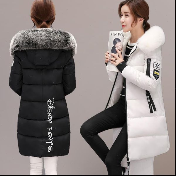 women winter outwear korean big fur collar down cotton parka women slim mid long fashion overcoat warm thick wadded jacket coat, Black
women winter outwear korean big fur collar down cotton parka women slim mid long fashion overcoat warm thick wadded jacket coat, Black