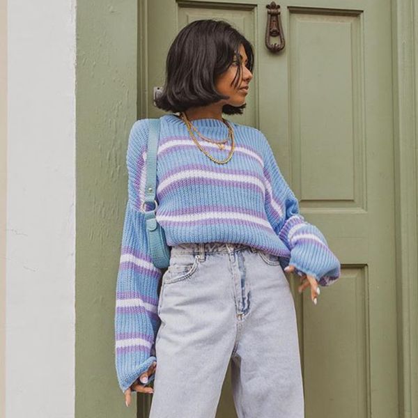 winter style fashion t-shirt 2021 fashion knitted long sleeve striped loose casual high street women t-shirt, White
winter style fashion t-shirt 2021 fashion knitted long sleeve striped loose casual high street women t-shirt, White