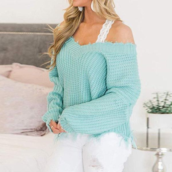 off the shoulder autumn sweater for women fringe distressed knitted female long sleeve pullover sweaters, White;black
off the shoulder autumn sweater for women fringe distressed knitted female long sleeve pullover sweaters, White;black