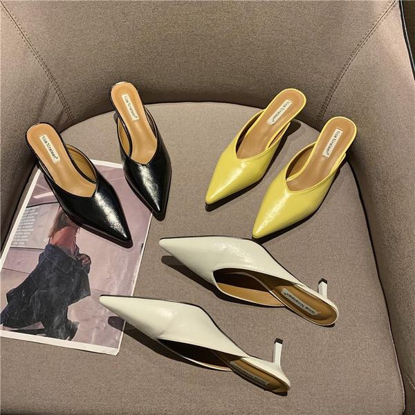 slippers fashion women sandals thin high heels yellow/black/white casual slides shallow pumps yellow shoes size 39
slippers fashion women sandals thin high heels yellow/black/white casual slides shallow pumps yellow shoes size 39