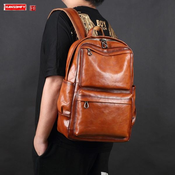 backpack cowhide lapmen's bag leather large-capacity business travel backpacks casual and comfortable computer bags
backpack cowhide lapmen's bag leather large-capacity business travel backpacks casual and comfortable computer bags