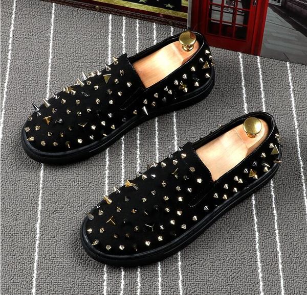 new luxury fashion genuine leather men slippers superstar casual low rivets men loafers round toe flat wedding dress shoes, Black
new luxury fashion genuine leather men slippers superstar casual low rivets men loafers round toe flat wedding dress shoes, Black