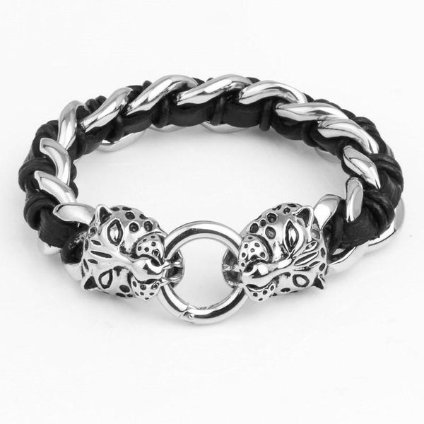 link, chain unique men's 22cm bracelet punk stainless steel tiger head charm biker bangle gothic male accessories from china, Black
link, chain unique men's 22cm bracelet punk stainless steel tiger head charm biker bangle gothic male accessories from china, Black