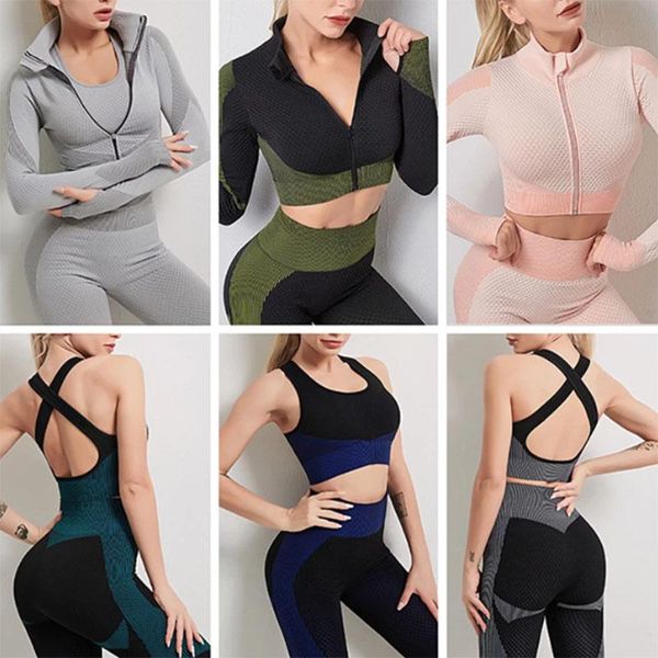 yoga outfits 2/3pcs seamless women set workout sportswear gym clothing fitness long sleeve crop high waist leggings sports suits, White;red
yoga outfits 2/3pcs seamless women set workout sportswear gym clothing fitness long sleeve crop high waist leggings sports suits, White;red