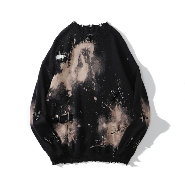 new 2021 tie dye hole men and women o neck oversize autumn winter baggy jumper streetwear pullover loose casual sweaters aefm, White;black
new 2021 tie dye hole men and women o neck oversize autumn winter baggy jumper streetwear pullover loose casual sweaters aefm, White;black