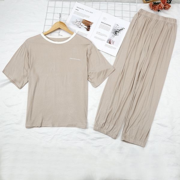 women's sleepwear korean outer wear home clothes spring summer pyjamas women short sleeve trousers 2 piece set modal loose night pajama, Black;red
women's sleepwear korean outer wear home clothes spring summer pyjamas women short sleeve trousers 2 piece set modal loose night pajama, Black;red