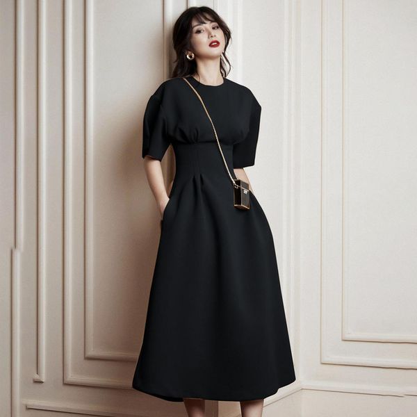 vintage party dress retro pleated dresses women solid short sleeve o neck elegant dresses summer female 2020, Black;gray
vintage party dress retro pleated dresses women solid short sleeve o neck elegant dresses summer female 2020, Black;gray