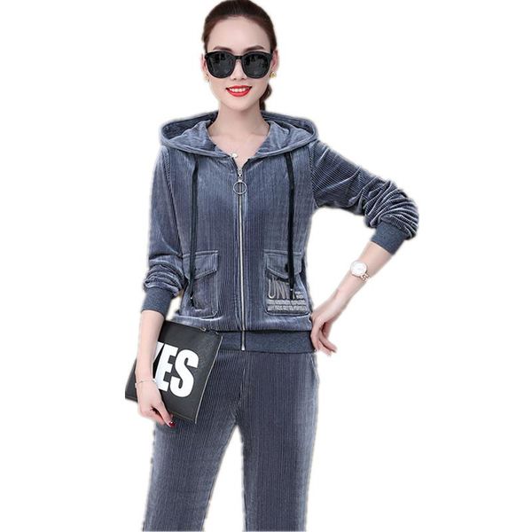 women's two piece pants selling product in 2021 lady clothes set sporting suit female 2 hooded corduroy leisure short coat + trousers 1, White
women's two piece pants selling product in 2021 lady clothes set sporting suit female 2 hooded corduroy leisure short coat + trousers 1, White