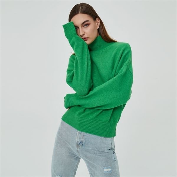 women green fashion knit sweater with high neck vintage long sleeve female pullover chic femme 211217, White;black
women green fashion knit sweater with high neck vintage long sleeve female pullover chic femme 211217, White;black