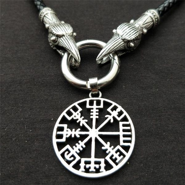 pendant necklaces viking vegvisir compass with raven head chain necklace nordic runes odin celts ethnic jewelry gift drop, Silver
pendant necklaces viking vegvisir compass with raven head chain necklace nordic runes odin celts ethnic jewelry gift drop, Silver