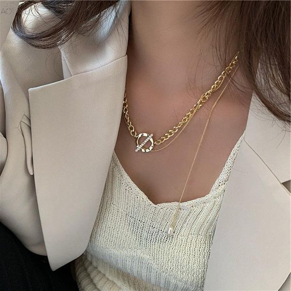 pendant necklaces aomu double layer gold color thick chian ot rhinestone long pearl metal necklacefor women party jewelry, Silver
pendant necklaces aomu double layer gold color thick chian ot rhinestone long pearl metal necklacefor women party jewelry, Silver