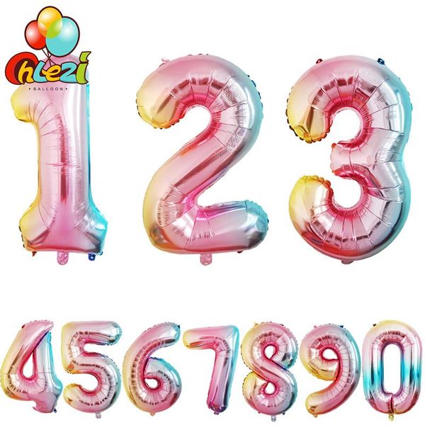 party decoration 32 inch gradient color foil number balloons birthday baby shower celebration supplies 0-9 digital funny gifts
party decoration 32 inch gradient color foil number balloons birthday baby shower celebration supplies 0-9 digital funny gifts