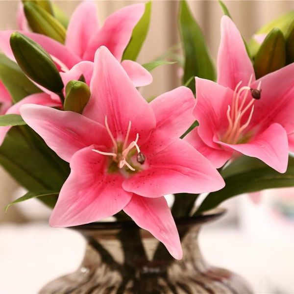 3 heads artificial touch lily flowers latex wedding bridal bouquets diy party decorative flowers
3 heads artificial touch lily flowers latex wedding bridal bouquets diy party decorative flowers