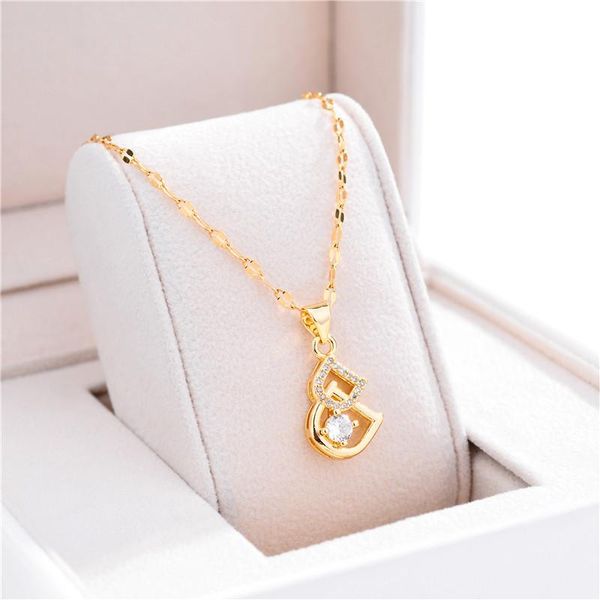pendant necklaces cute elegant double letter d crystal women necklace ladies luxury no fade gold color stainless steel party jewelry gift, Silver
pendant necklaces cute elegant double letter d crystal women necklace ladies luxury no fade gold color stainless steel party jewelry gift, Silver