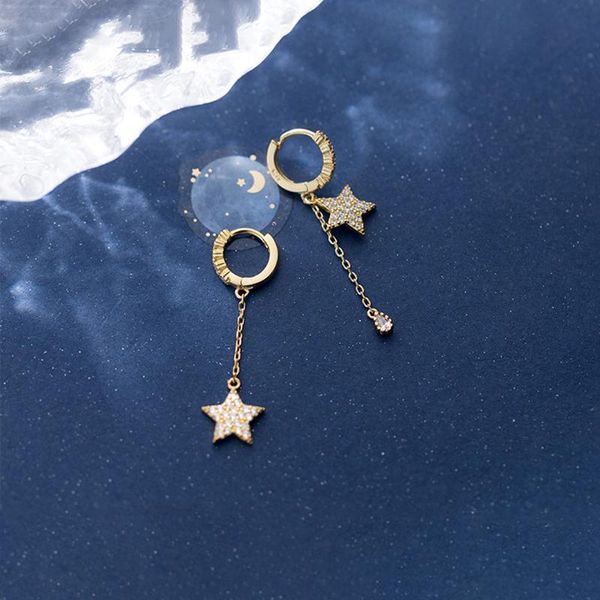 hoop & huggie 925 sterling silver star water drop asymmetric earrings for women cubic zircon jewelry s-e1089, Golden;silver
hoop & huggie 925 sterling silver star water drop asymmetric earrings for women cubic zircon jewelry s-e1089, Golden;silver