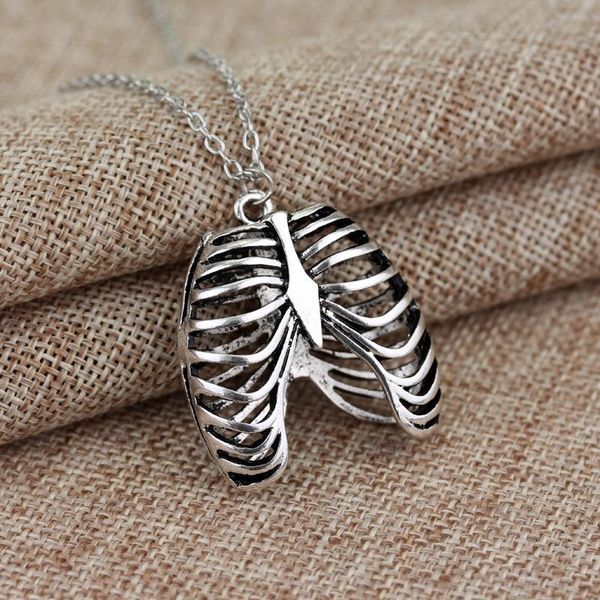 pendant necklaces halloween anatomy anatomical human rib cage body chest necklace skeleton vintage biology jewelry men, Silver
pendant necklaces halloween anatomy anatomical human rib cage body chest necklace skeleton vintage biology jewelry men, Silver