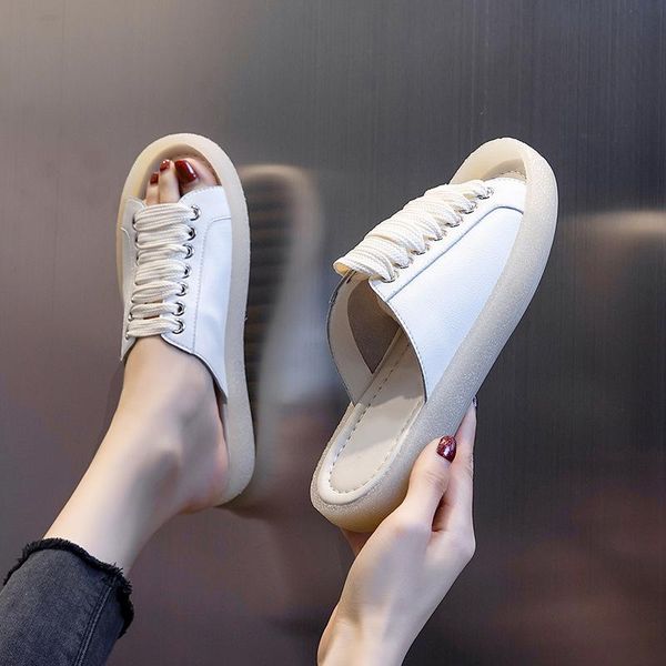 slippers leather female outer wear 2021 summer casual fashion fairy wind women shoes fish mouth flat trend, Black
slippers leather female outer wear 2021 summer casual fashion fairy wind women shoes fish mouth flat trend, Black