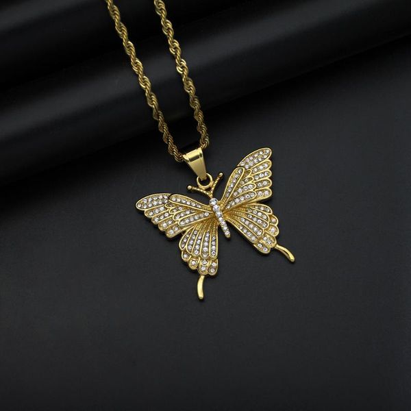 pendant necklaces men women hip hop iced out bling butterfly necklace cuban chain hiphop fashion charm jewelry, Silver
pendant necklaces men women hip hop iced out bling butterfly necklace cuban chain hiphop fashion charm jewelry, Silver