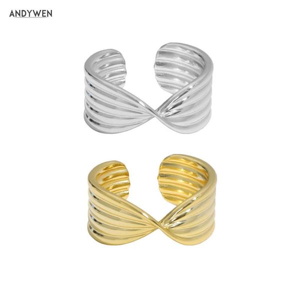 cluster rings andywen 100% 925 sterling silver gold screw line adjustable resizable irregular accessories luxury jewelry gift, Golden;silver
cluster rings andywen 100% 925 sterling silver gold screw line adjustable resizable irregular accessories luxury jewelry gift, Golden;silver