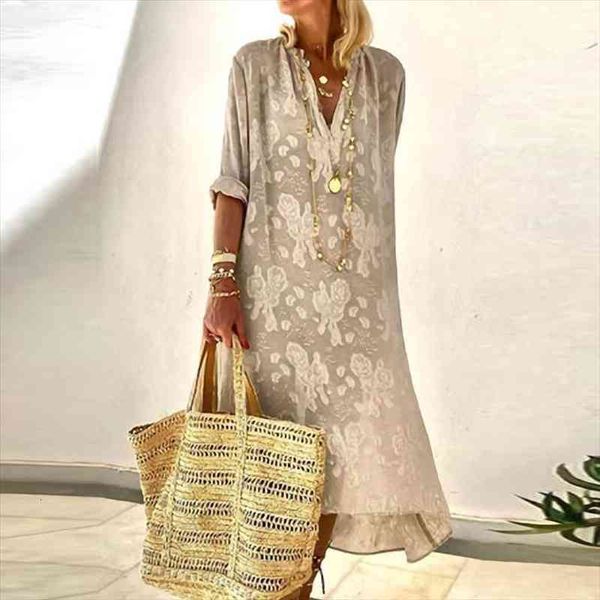 women v neck loose boho long dress long sleeve fashion printed vintage dress spring autumn elegant offiice lady party, Black;gray
women v neck loose boho long dress long sleeve fashion printed vintage dress spring autumn elegant offiice lady party, Black;gray