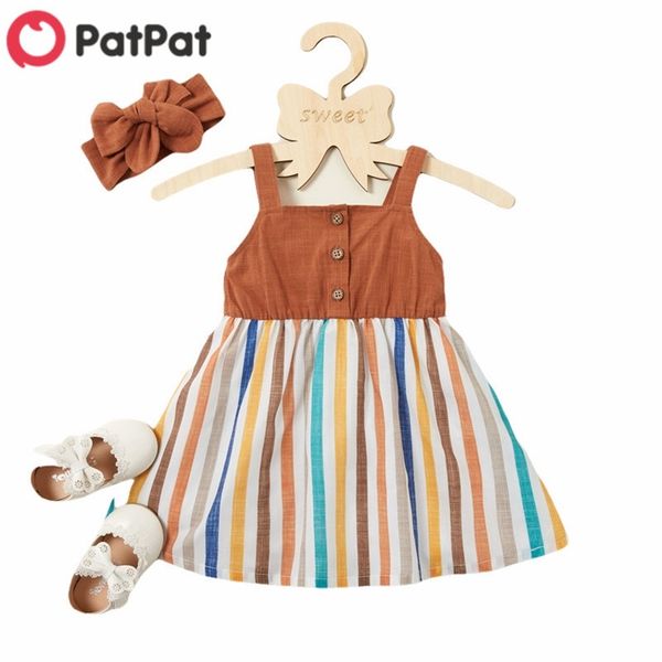 summer and spring baby girl cute striped print strappy sleeveless dress with headband color block clothes 210528, Red;yellow
summer and spring baby girl cute striped print strappy sleeveless dress with headband color block clothes 210528, Red;yellow