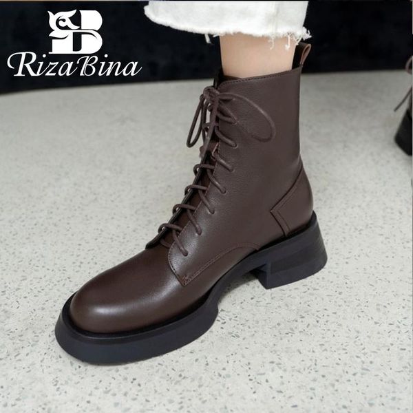boots rizabina women short genuine leather lace up autumn winter shoes fashion cool ankle ladies footwear size 34-39, Black
boots rizabina women short genuine leather lace up autumn winter shoes fashion cool ankle ladies footwear size 34-39, Black