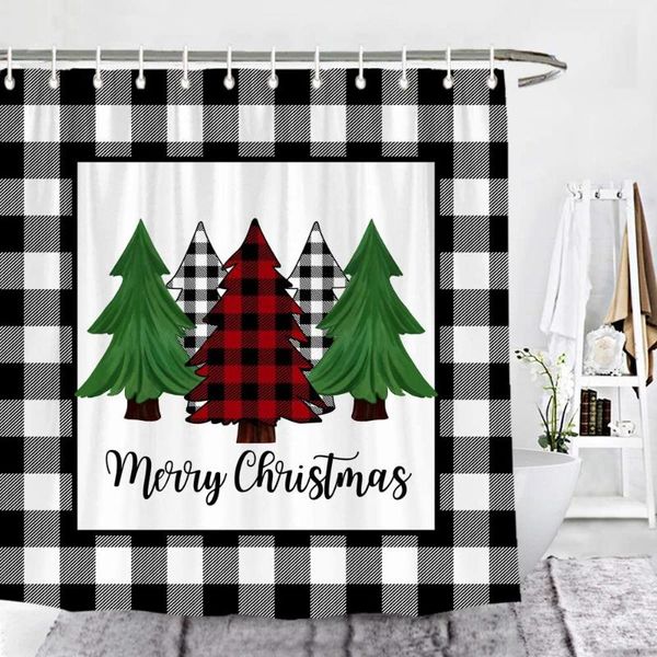 shower curtains black white grid merry christmas trees curtain farmhouse winter bathroom decor bath with hooks polyester fabric
shower curtains black white grid merry christmas trees curtain farmhouse winter bathroom decor bath with hooks polyester fabric