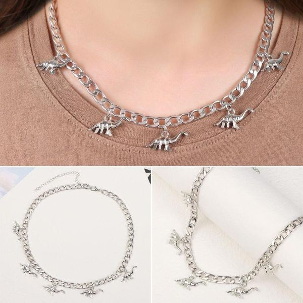 chains vintage harajuku goth punk metal dinosaur shape pendant chain choker necklace for women egirl cool hip hop trendy jewelry chic, Silver
chains vintage harajuku goth punk metal dinosaur shape pendant chain choker necklace for women egirl cool hip hop trendy jewelry chic, Silver