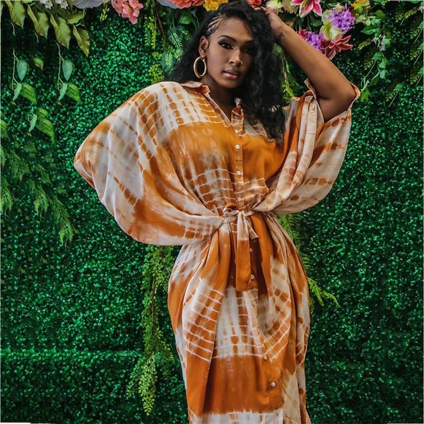 casual dresses tie dye print batwing sleeve women long lapel buttons loose fashion female streetwear autumn dress, Black;gray
casual dresses tie dye print batwing sleeve women long lapel buttons loose fashion female streetwear autumn dress, Black;gray