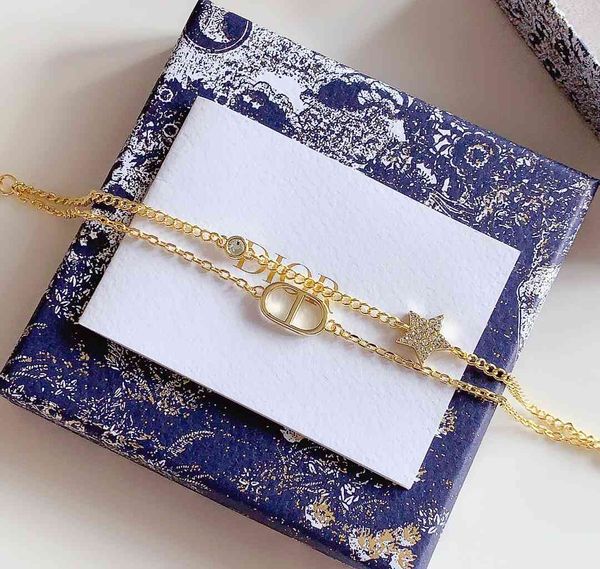 2021 new designer star double women's bracelet high version, Silver
2021 new designer star double women's bracelet high version, Silver