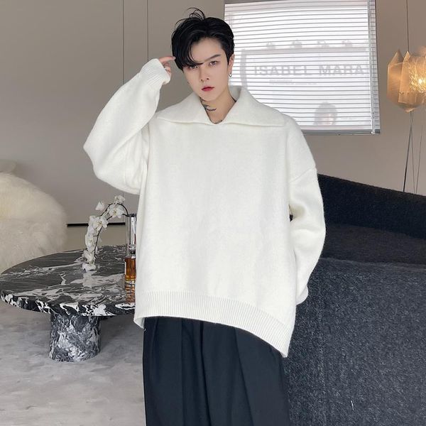 men's sweaters autumn winter men large collar fall shoulder loose pullover thick sweater man women streetwear fashion knitwear, White;black
men's sweaters autumn winter men large collar fall shoulder loose pullover thick sweater man women streetwear fashion knitwear, White;black
