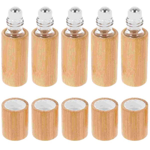 storage bottles & jars 5pcs small essential oil perfume sub package roller containers (wood color) 
storage bottles & jars 5pcs small essential oil perfume sub package roller containers (wood color)