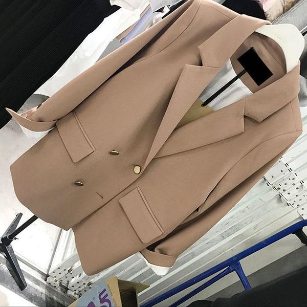 turn down collar spring casual coat double breasted casaco feminino outwear chic blazer for women women's suits & blazers, White;black
turn down collar spring casual coat double breasted casaco feminino outwear chic blazer for women women's suits & blazers, White;black