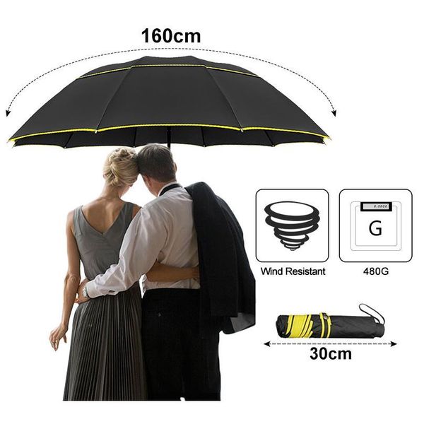 130cm double strong wind resistant umbrella rain women large folding non-matic umbrellas men family travel business qylpoe
130cm double strong wind resistant umbrella rain women large folding non-matic umbrellas men family travel business qylpoe