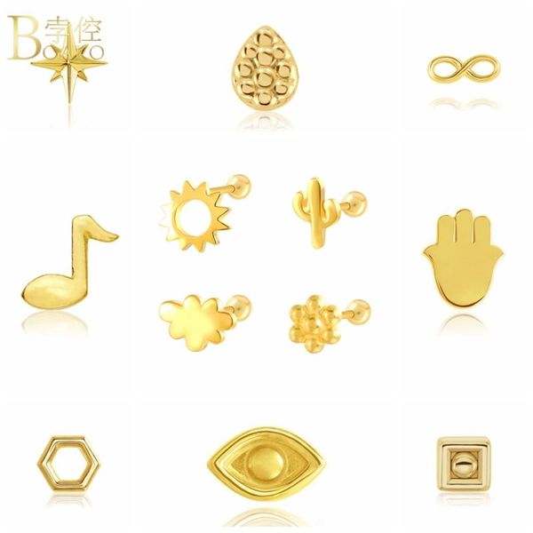 stud boako 1pcs 925 sterling silver earrings for women 2021 trendy joyero pendiente piercing ohrringe cute earing luxury jewelry, Golden;silver