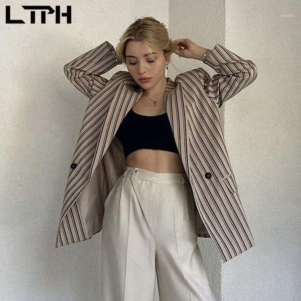 women's suits & blazers ltph vintage stripes women casual loose long sleeve double breasted jackets fashion lady suit coat 2021 autumn, White;black
women's suits & blazers ltph vintage stripes women casual loose long sleeve double breasted jackets fashion lady suit coat 2021 autumn, White;black