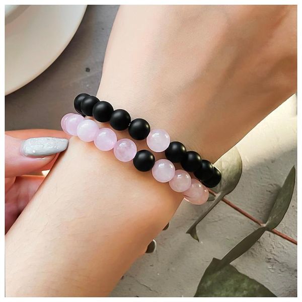 beaded, strands obsidian pink crystal bracelets set for women men 8mm natural stone beads strand couple bracelet wholesale jewelry trend, Black
beaded, strands obsidian pink crystal bracelets set for women men 8mm natural stone beads strand couple bracelet wholesale jewelry trend, Black
